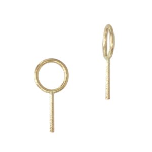 14k Gold Screw Eye Bail • 6.30mm Ring with 4.60mm Hole • 0.80mm x 6mm Peg • For Half Drilled Beads Pearls