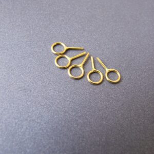 18k Gold 4mm Ring Bail Pin • 0.70mm / 0.80mm / 0.90mm • Setting For Half Drilled Pearl • Pendant Bead Cap • Tariff Free Delivery to USA