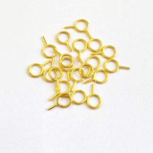 18k Gold 6mm Bail • 6mm x 0.90mm Ring with 4.20mm Hole • 0.90x4mm Peg • For Half Drilled Beads Pearls