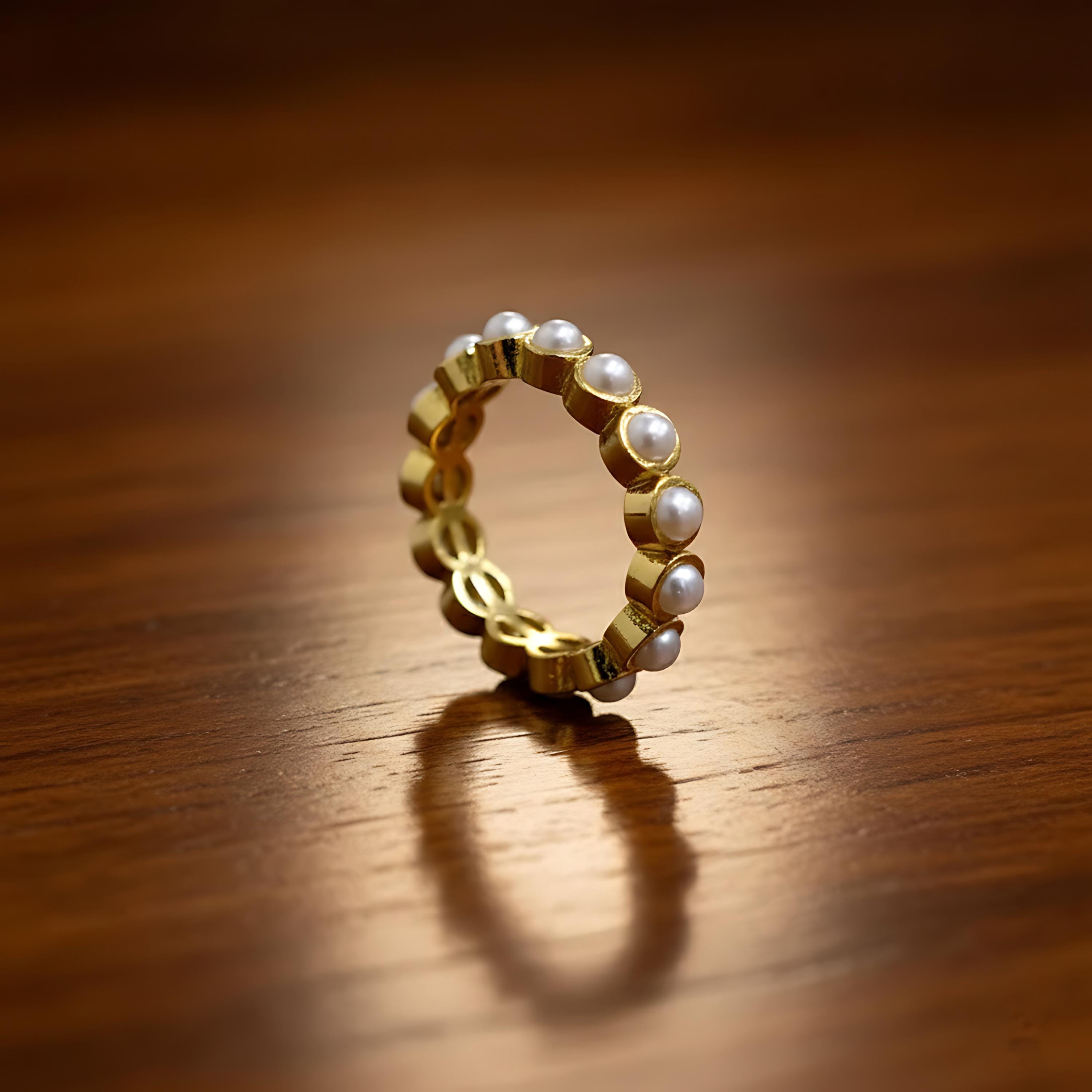 Beautiful Tiny Pearl Eternity Band Gemstone Ring Channel Setting Ring Rings For Women Pearl Band Stackable Ring Gift For Her