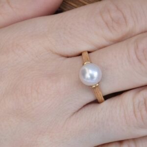 Elegant 14k Solid Gold Solitaire Pearl Ring, Natural Freshwater White Pearl Ring, June Birthstone Gift, Anniversary Ring, Gift For Wife
