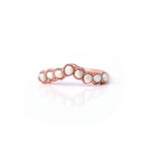 Natural White Pearl Crown Design Ring Royal Ring Crown Shape Ring Statement Ring Delicate Ring Gemstone Ring Anniversary Ring
