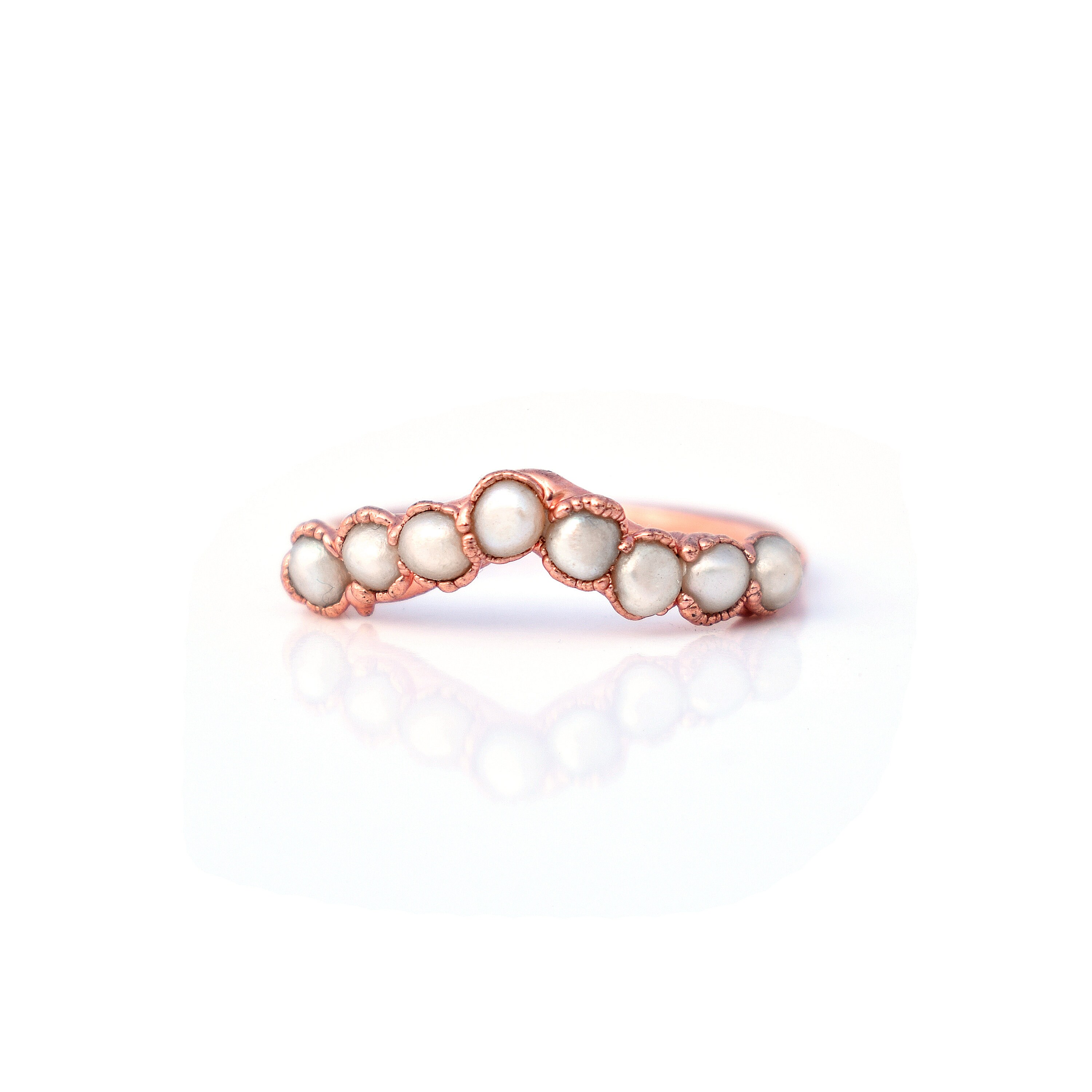 Natural White Pearl Crown Design Ring Royal Ring Crown Shape Ring Statement Ring Delicate Ring Gemstone Ring Anniversary Ring