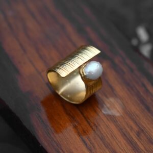 Natural White Pearl Eternity Gemstone Ring Band Ring Rings For Women Stackable Ring Gifts For Her Anniversary Gift Vintage Rings