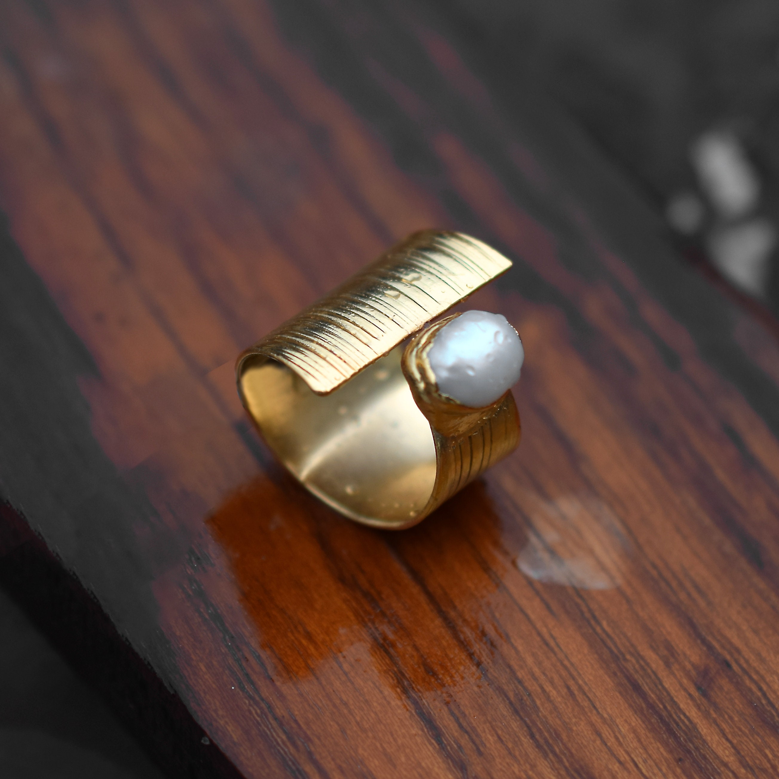 Natural White Pearl Eternity Gemstone Ring Band Ring Rings For Women Stackable Ring Gifts For Her Anniversary Gift Vintage Rings