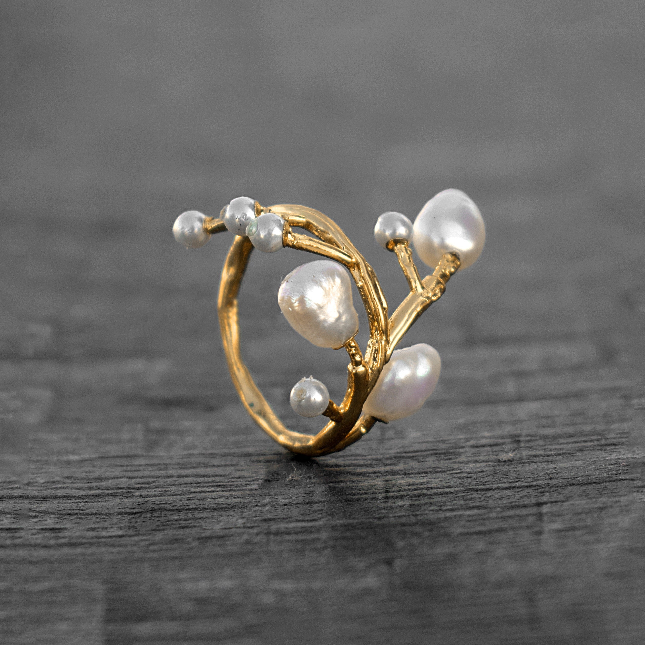 Raw Pearl Sea Gemstone Handmade Ring | Branches Ring | Statement Ring | Engagement Ring | Stackable Ring | Rings For Women | Tree Ring Raw Pearl Sea Gemstone Handmade Ring | Branches Ring | Statement Ring | Engagement Ring | Stackable Ring | Rings For Women | Tree Ring
