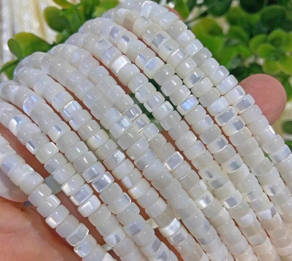 2×4mm Natural Shells Pearls Rondelle Loose Spacer Beads,diy Jewelry Making Handmade Beads Accessory,15 Inches One Strand