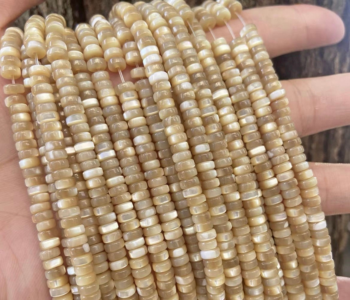 2×4mm Natural Yellow Shells Pearls Rondelle Loose Spacer Beads,diy Jewelry Making Handmade Beads Accessory,15 Inches One Strand 2×4mm Natural Yellow Shells Pearls Rondelle Loose Spacer Beads,diy Jewelry Making Handmade Beads Accessory,15 Inches One Strand