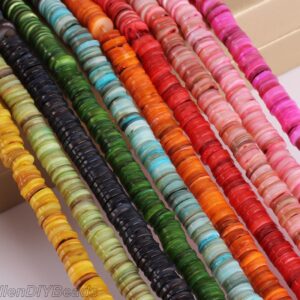 2x8 mm Flat Round Shell  Beads,Choose Color,Loose Shell Pearl Beads,Rainbow Shell Rondelle Beads,Spacer Beads-15.5 inches-188pcs-BK003