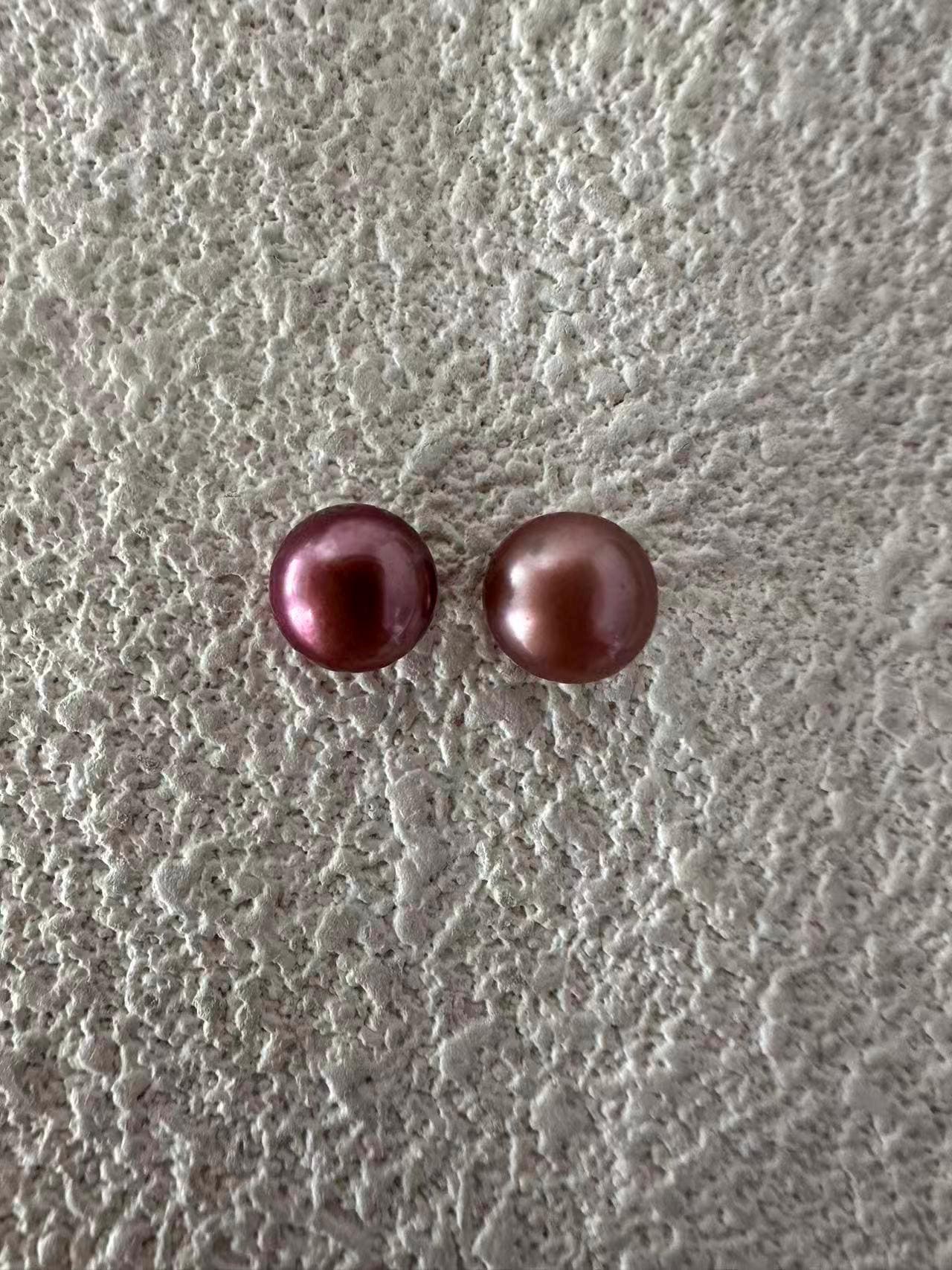 7-8mm Deep Purple Button Freshwater Pearl Beads, Loose Pearl Rondelle Beads, Half Drilled Pearls For For Diy Earring, Wholesale Beads--jb035 7-8mm Deep Purple Button Freshwater Pearl Beads, Loose Pearl Rondelle Beads, Half Drilled Pearls For For Diy Earring, Wholesale Beads--jb035