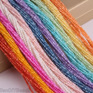 Bulk 2mm Round Shell Beads,loose Small Shell Pearl Beads,rainbow Shell Rondelle Beads,spacer Beads,diy Beads -15 Inches--180pcs-bk001