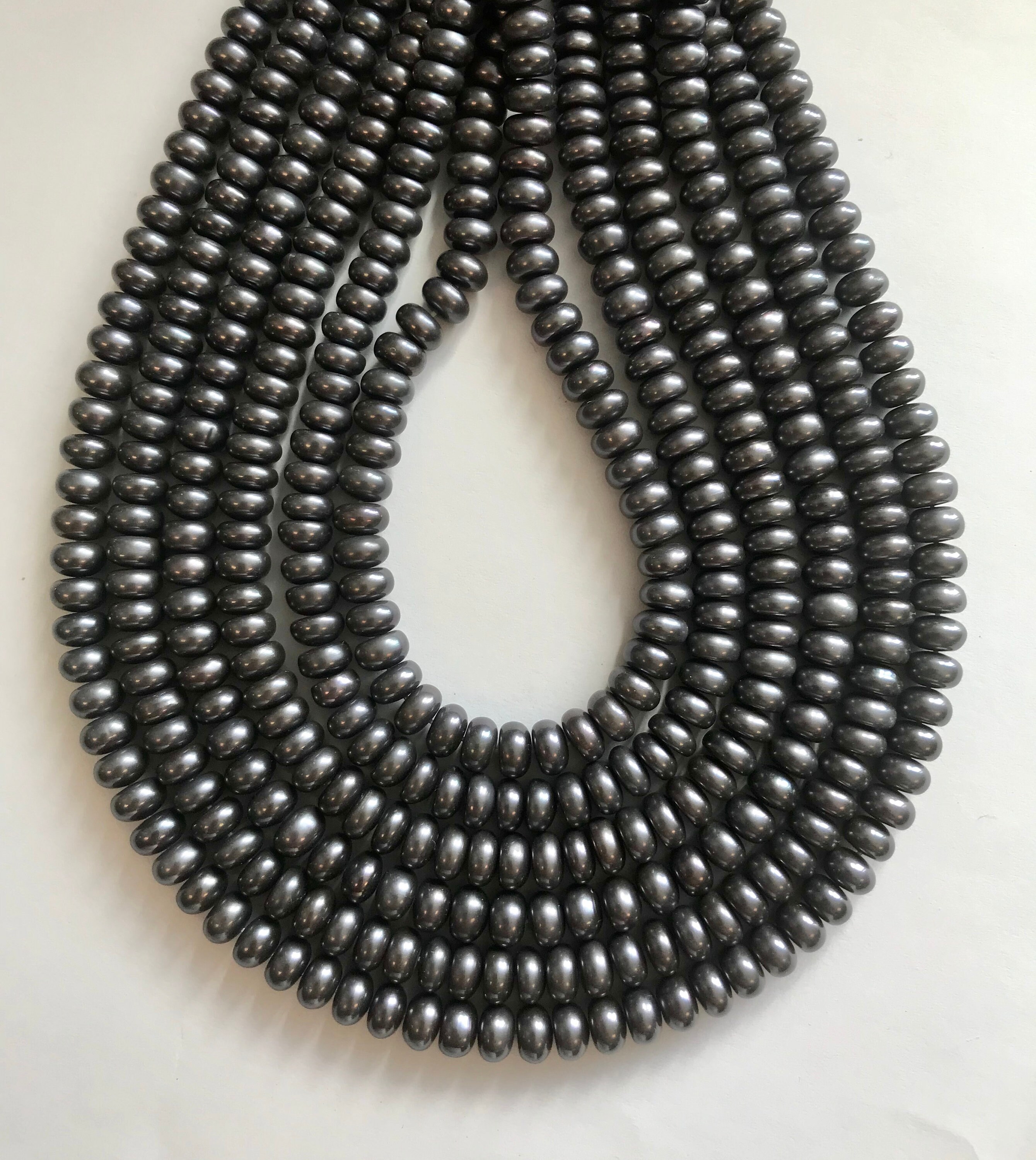 Fresh Water Pearl 6x4mm Rondelle Natural Gemstone Bead -15.5 Inch Strand Fresh Water Pearl 6x4mm Rondelle Natural Gemstone Bead -15.5 Inch Strand