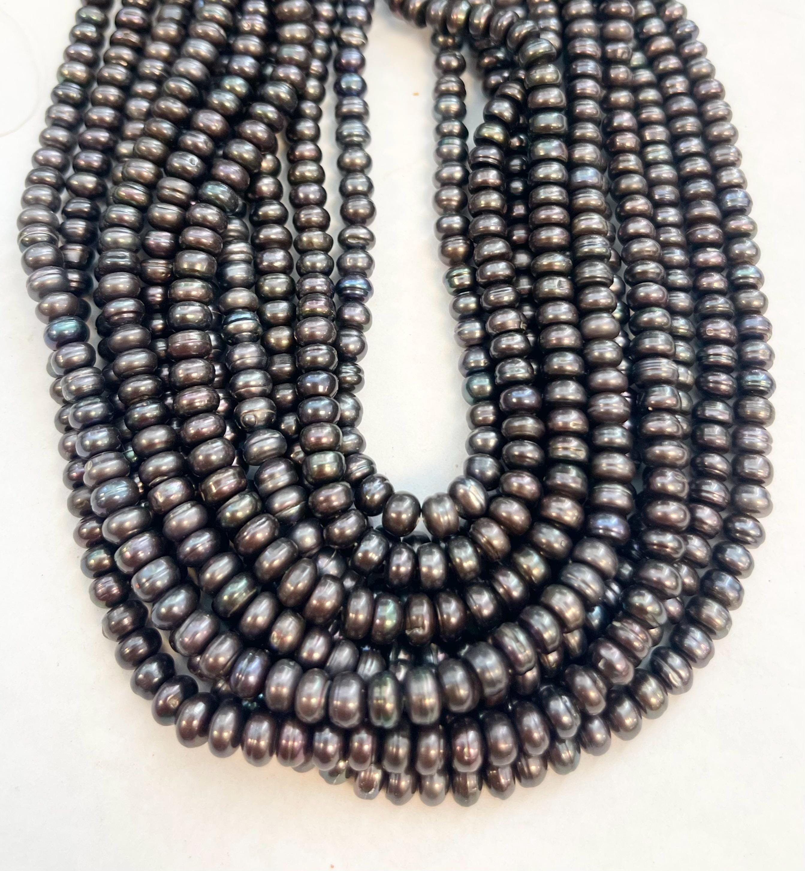 Fresh Water Pearl 6x4mm Rondelle Natural Gemstone Bead -15.5 Inch Strand