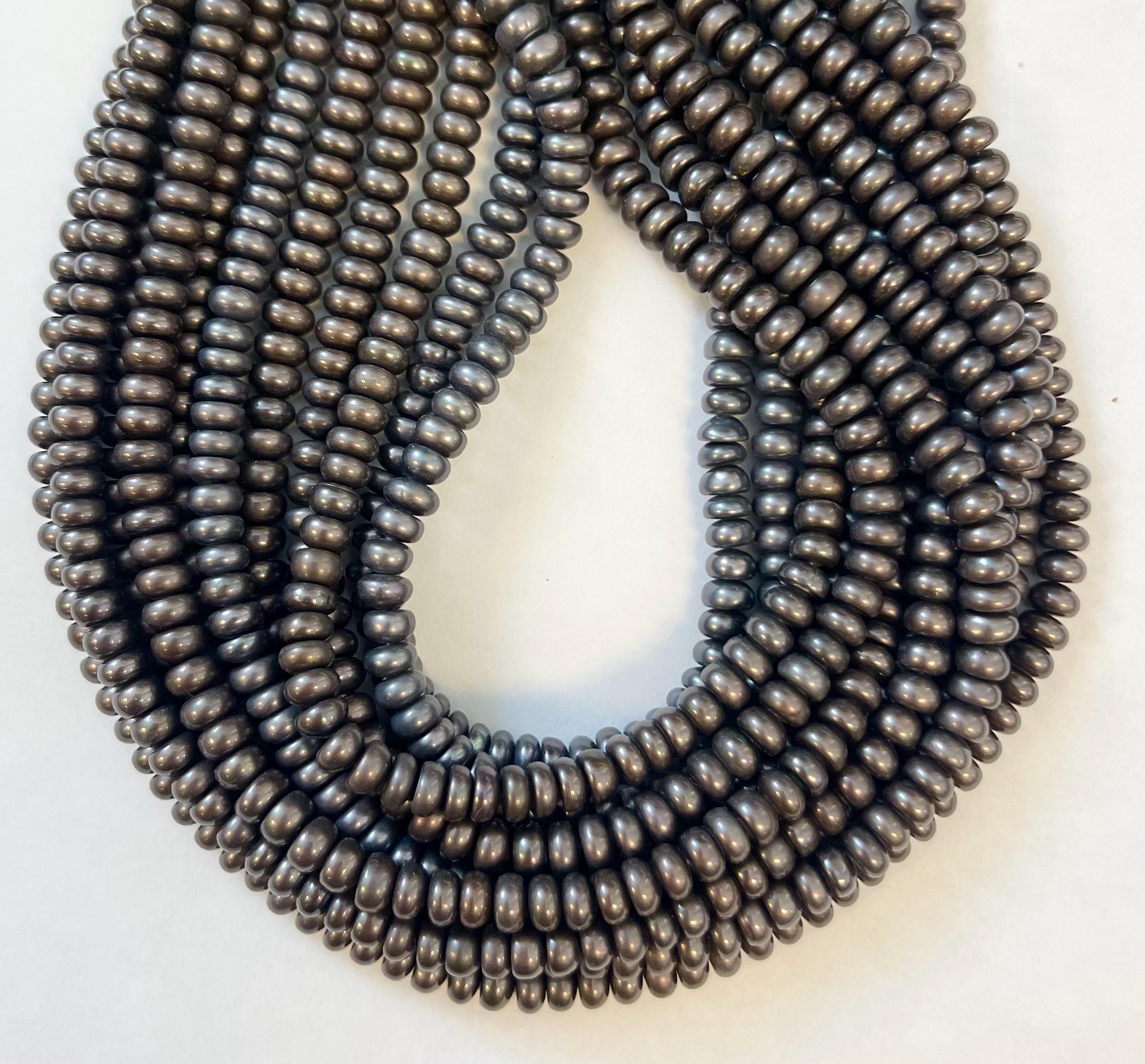 Fresh Water Pearl 6x4mm Rondelle Natural Gemstone Bead -15.5 Inch Strand Fresh Water Pearl 6x4mm Rondelle Natural Gemstone Bead -15.5 Inch Strand