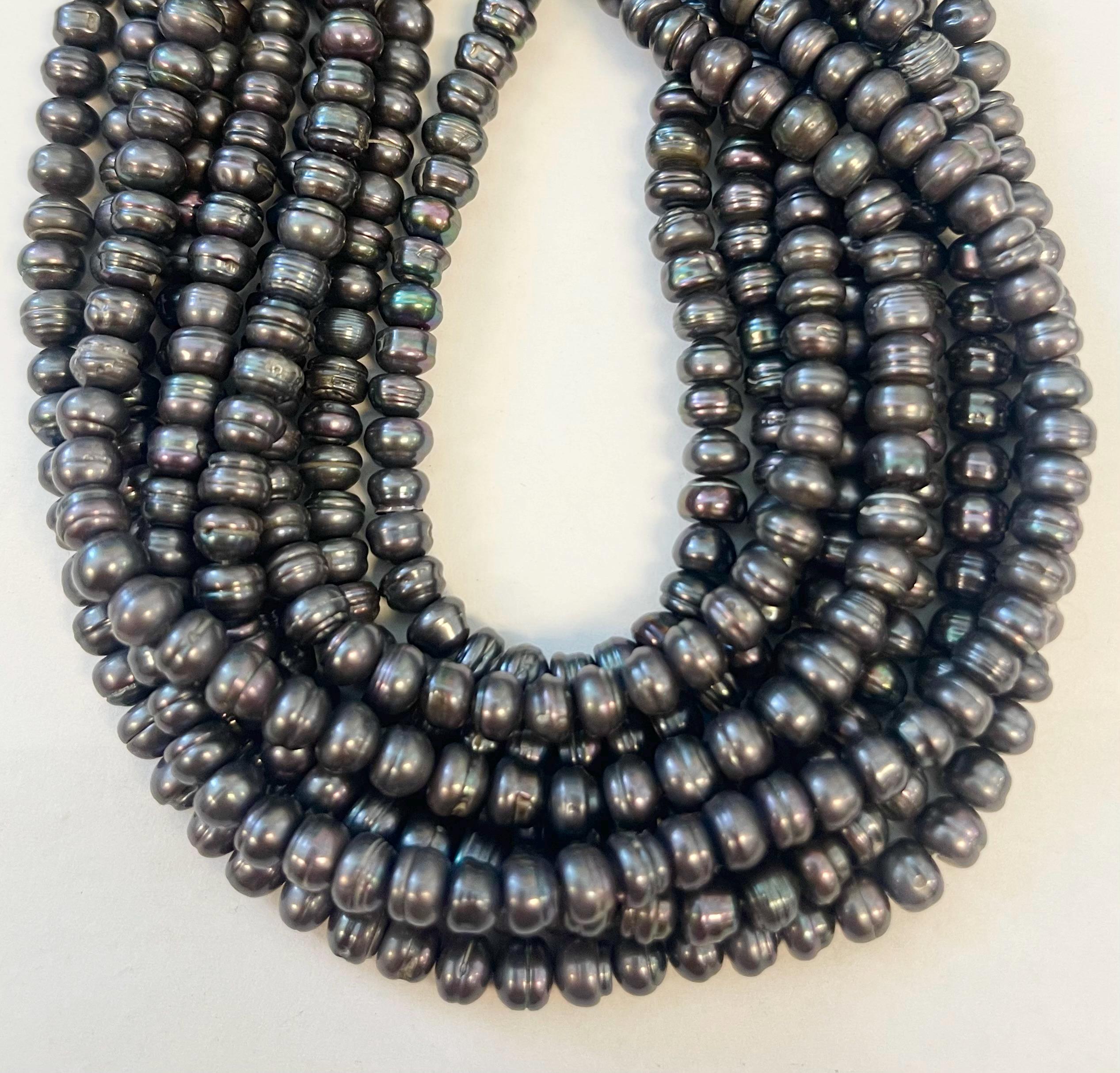 Fresh Water Pearl 6x5mm Rondelle Pearl Bead -15.5 Inch Strand--616