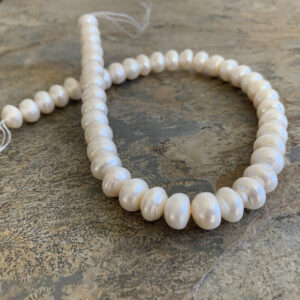 Large White Pearl Rondelles, 12 X 8mm, 16 Inch Strand