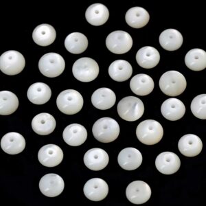 Natural Mop Shell Pearls Rondelle Beads,shells Pearls Rondelle Wholesale Diy Beads Supply,20 Beads