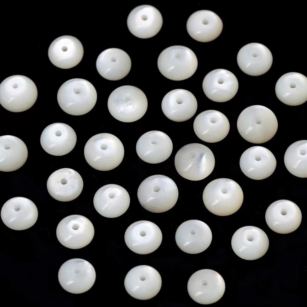 Natural Mop Shell Pearls Rondelle Beads,shells Pearls Rondelle Wholesale Diy Beads Supply,20 Beads
