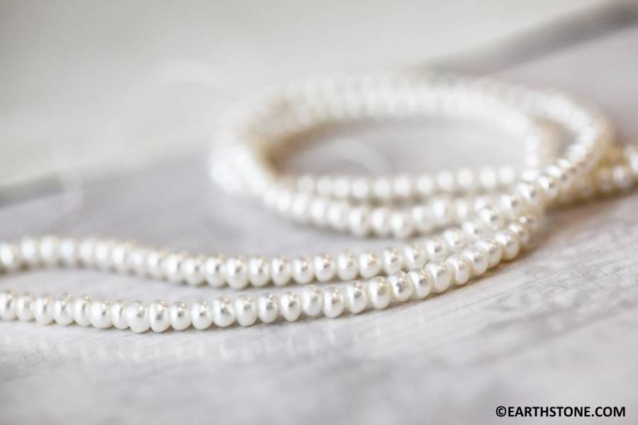 Freshwater Pearl 3.5-4mm Center-drilled Rondelle Beads 16" Strand 019-1039 Freshwater Pearl 3.5-4mm Center-drilled Rondelle Beads 16" Strand 019-1039