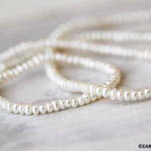 Freshwater Pearl 3.5-4mm Center-drilled Rondelle Beads 16" Strand