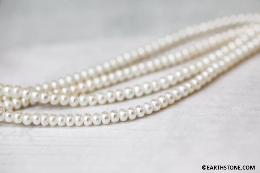 Freshwater Pearl 3-3.5mm Center-drilled Rondelle Beads 16" Strand