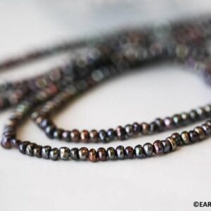 Xs/ Freshwater Pearl 3mm Center-drilled Rondelle Beads 17" Strand Enhanced Pearl For Jewelry Making 039-1064
