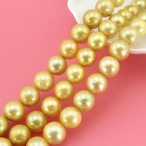 10-11mm High Luster Round Freshwater Pearl,Loose Golden Potato FreshWater Pearls,Wholesale Pearl s For Jewelry Making-38pcs-15.5inches 10-11mm High Luster Round Freshwater Pearl,Loose Golden Potato FreshWater Pearls,Wholesale Pearl s For Jewelry Making-38pcs-15.5inches
