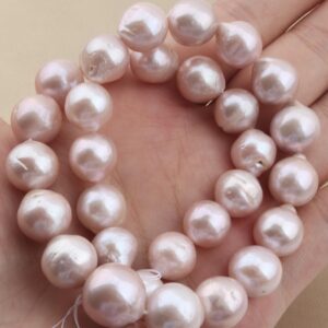 11-14mm Large Natural Edison Round Pearl Beads, Round Freshwater Pearl Beads,Loose Pearl Beads,Pearl Jewelry,Full strand--15.5inches-ADS001