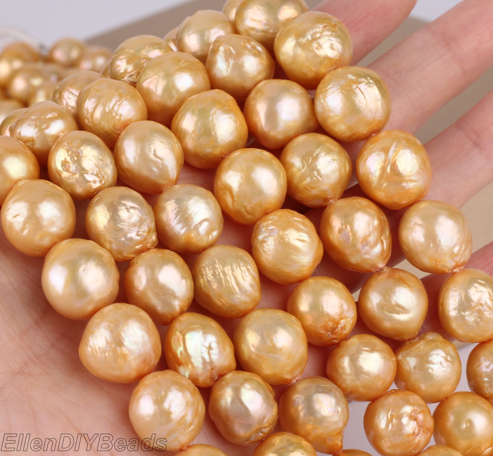 12-15mm Golden Loose Edison Pearl Beads, Real Freshwater Cultured Pearl Beads,near Round Edison Pearls,wholesale Price-16 Inches-32pcs-ae006 12-15mm Golden Loose Edison Pearl Beads, Real Freshwater Cultured Pearl Beads,near Round Edison Pearls,wholesale Price-16 Inches-32pcs-ae006