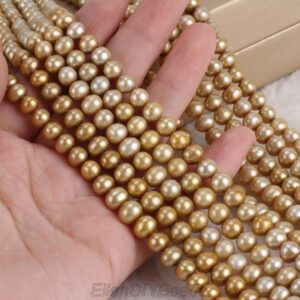 6-7mm High quality Pretty Champagne Color Pearl Beads, Near Round Shape Freshwater Pearl Beads, Wholesale Pearls, Wedding Gifts--15-16inches 6-7mm High quality Pretty Champagne Color Pearl Beads, Near Round Shape Freshwater Pearl Beads, Wholesale Pearls, Wedding Gifts--15-16inches