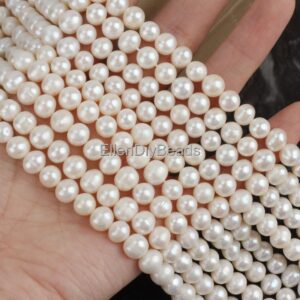 7-8mm High Luster White Round Natural Freshwater Pearls, Loose Pearls, Wedding Jewelry, Wholesale Pearls, Beading Supplies--55pcs--BHY003-1 7-8mm High Luster White Round Natural Freshwater Pearls, Loose Pearls, Wedding Jewelry, Wholesale Pearls, Beading Supplies--55pcs--BHY003-1
