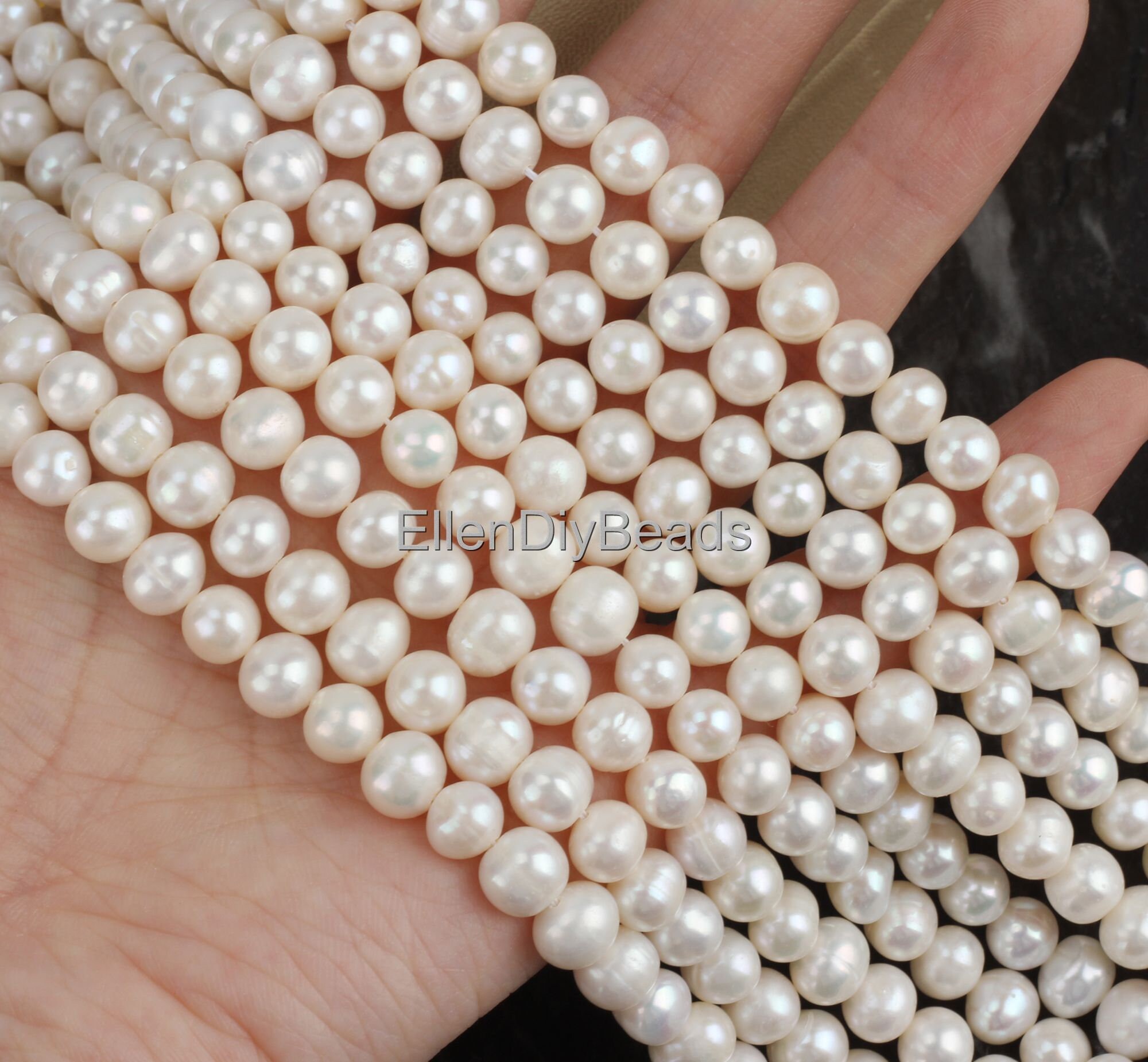 7-8mm High Luster White Round Natural Freshwater Pearls, Loose Pearls, Wedding Jewelry, Wholesale Pearls, Beading Supplies--55pcs--bhy003-1 7-8mm High Luster White Round Natural Freshwater Pearls, Loose Pearls, Wedding Jewelry, Wholesale Pearls, Beading Supplies--55pcs--bhy003-1