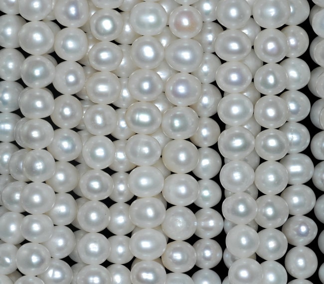 7-8mm Natural Pearl Gemstone Bridal White Grade Aaa Round Loose Beads 15 Inch Full Strand (90189846-b82)