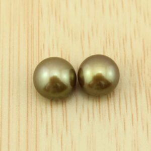 8-9mm Natural Freshwater Round Button Pearls, Genuine Half Drilled Pearls For Earrings/Rings, Wholesale Beads, Beading Supplies-1Pair--JB042 8-9mm Natural Freshwater Round Button Pearls, Genuine Half Drilled Pearls For Earrings/Rings, Wholesale Beads, Beading Supplies-1Pair--JB042