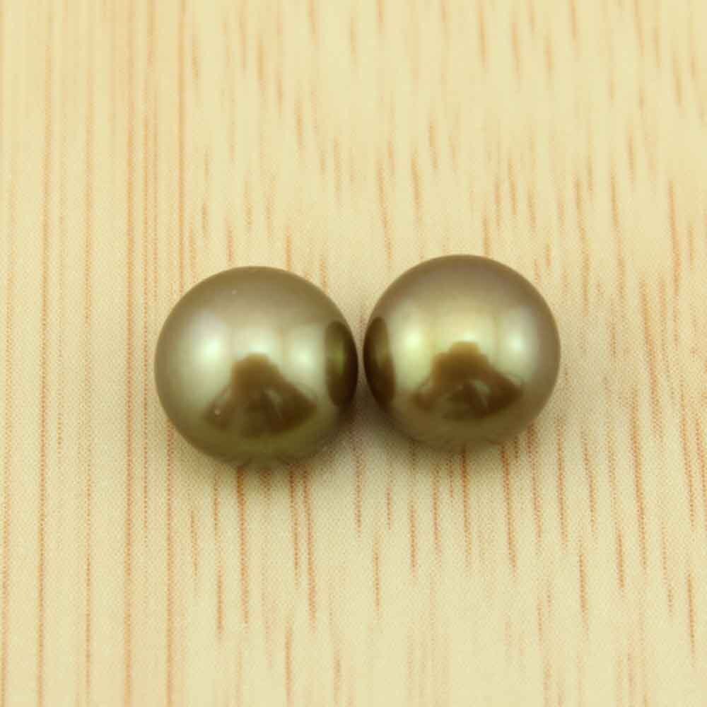 8-9mm Natural Freshwater Round Button Pearls, Genuine Half Drilled Pearls For Earrings/rings, Wholesale Beads, Beading Supplies-1pair--jb042