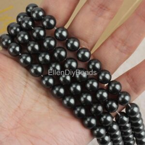 8mm Black Round Shell Beads, Good Luster Black Shell Pearl Beads, Jewelry supplies, Wedding Pearls, Full Strand--48pcs-15.5inches-SH0010 8mm Black Round Shell Beads, Good Luster Black Shell Pearl Beads, Jewelry supplies, Wedding Pearls, Full Strand--48pcs-15.5inches-SH0010