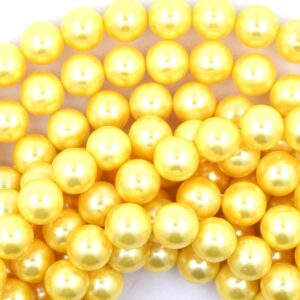 8mm gold shell pearl round beads 16" strand 8mm gold shell pearl round beads 16" strand