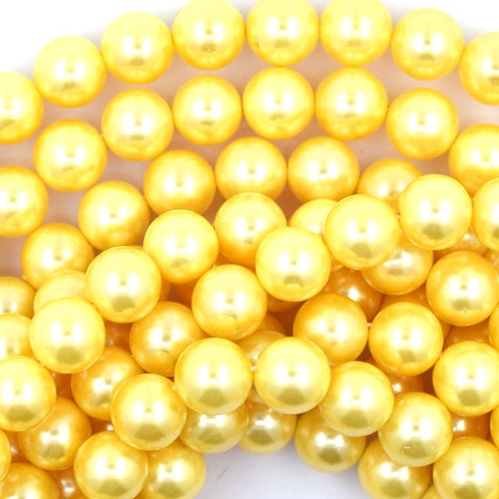 8mm Gold Shell Pearl Round Beads 16" Strand 8mm Gold Shell Pearl Round Beads 16" Strand