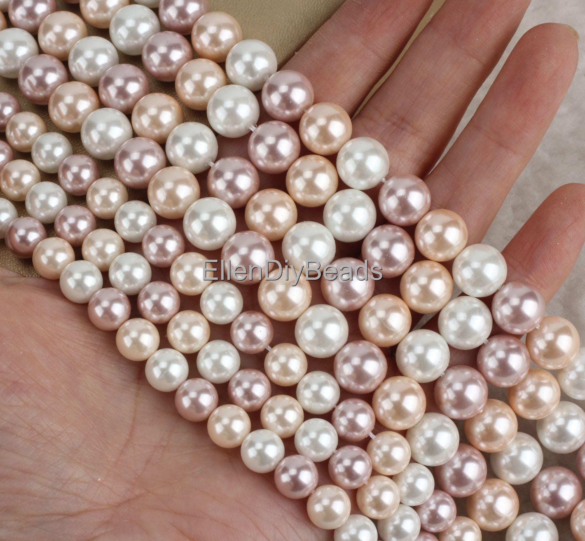 8mm Shell Pearl Beads: Multi-colored Round Beads, 15 Inch Strand 8mm Shell Pearl Beads: Multi-colored Round Beads, 15 Inch Strand