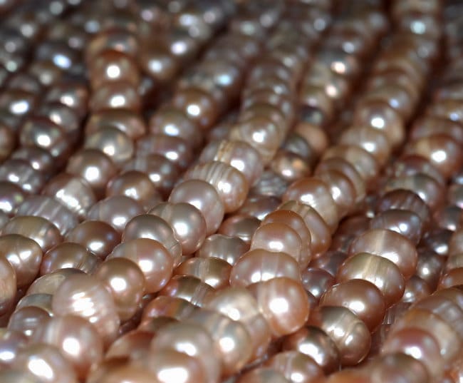 9x6mm Natural Pearl Gemstone Golden White Grade A Potato Round Loose Beads 15 Inch Full Strand (90190821-b82)