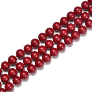 Dark Red Shell Pearl Matte Round Beads 6mm 8mm 10mm 15.5'' Strand Dark Red Shell Pearl Matte Round Beads 6mm 8mm 10mm 15.5'' Strand