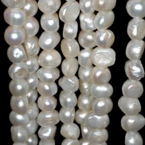 Natural Pearl Gemstone Grade A White Potato Round 9x7mm Loose Beads 7 Inch Half Strand (90190832-b81) Natural Pearl Gemstone Grade A White Potato Round 9x7mm Loose Beads 7 Inch Half Strand (90190832-b81)