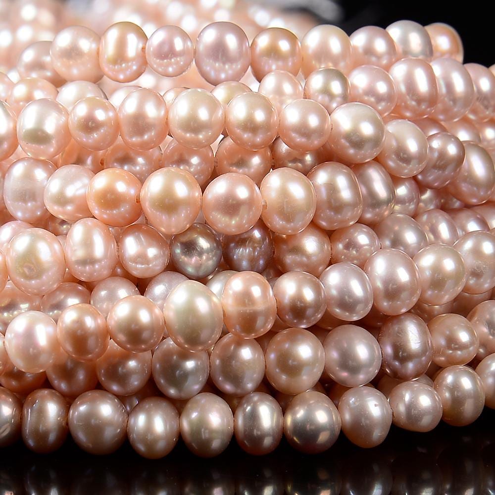 Natural Pink Peach Baroque Freshwater Pearl Gemstone Grade Aaa Potato Round 6-7mm Loose Beads (s38) Natural Pink Peach Baroque Freshwater Pearl Gemstone Grade Aaa Potato Round 6-7mm Loose Beads (s38)