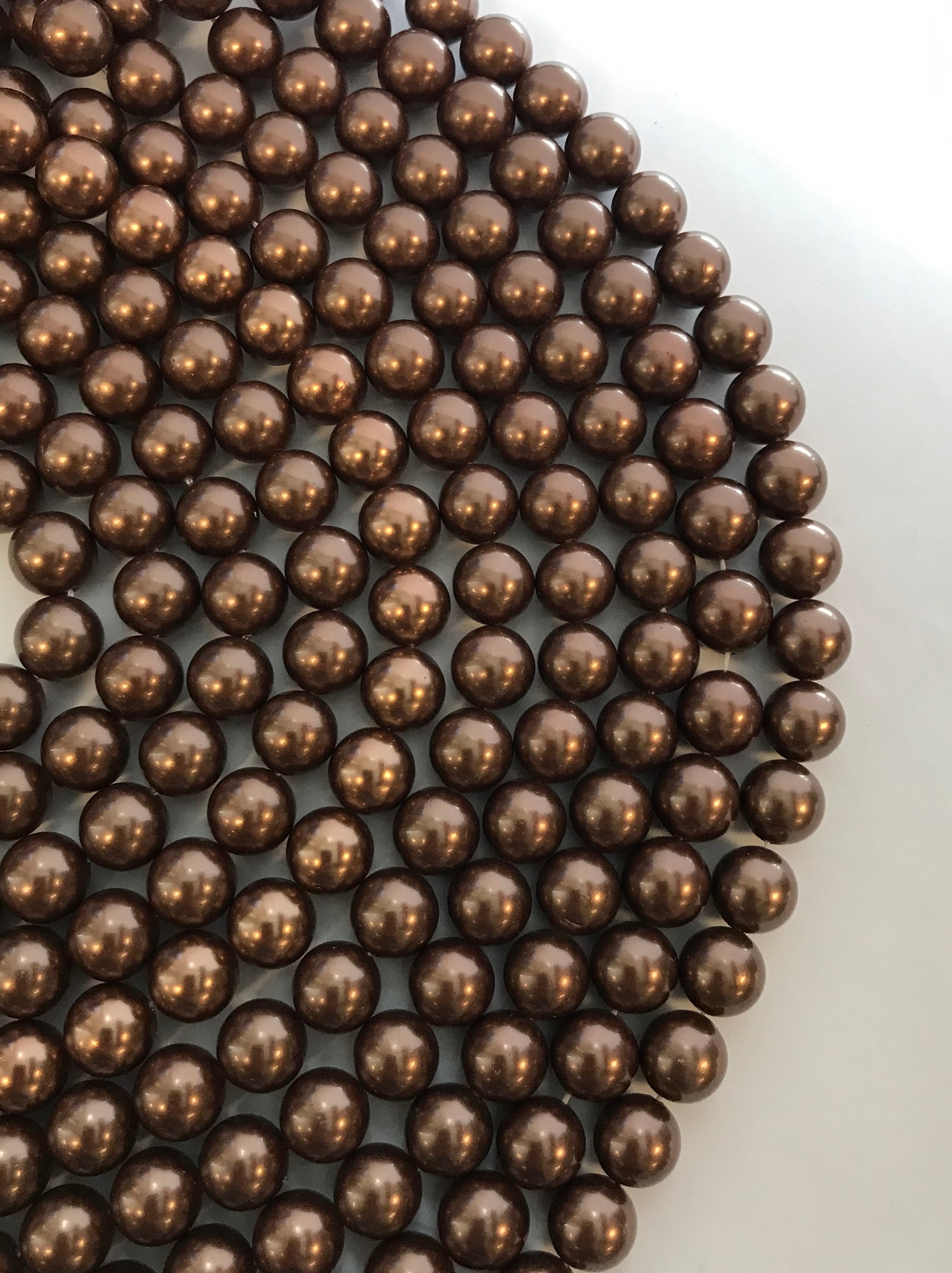 Shell Pearl 4mm 6mm 8mm 10mm 12mm Round Gemstone Beads - 15 Inches Strand