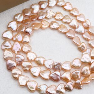 12x13mm Good Quality Natural Heart Shape Pink Freshwater Pearls, Loose Freshwater Cultured Pearls,genuine Lustrous Pearls-15.5inches-al002-1