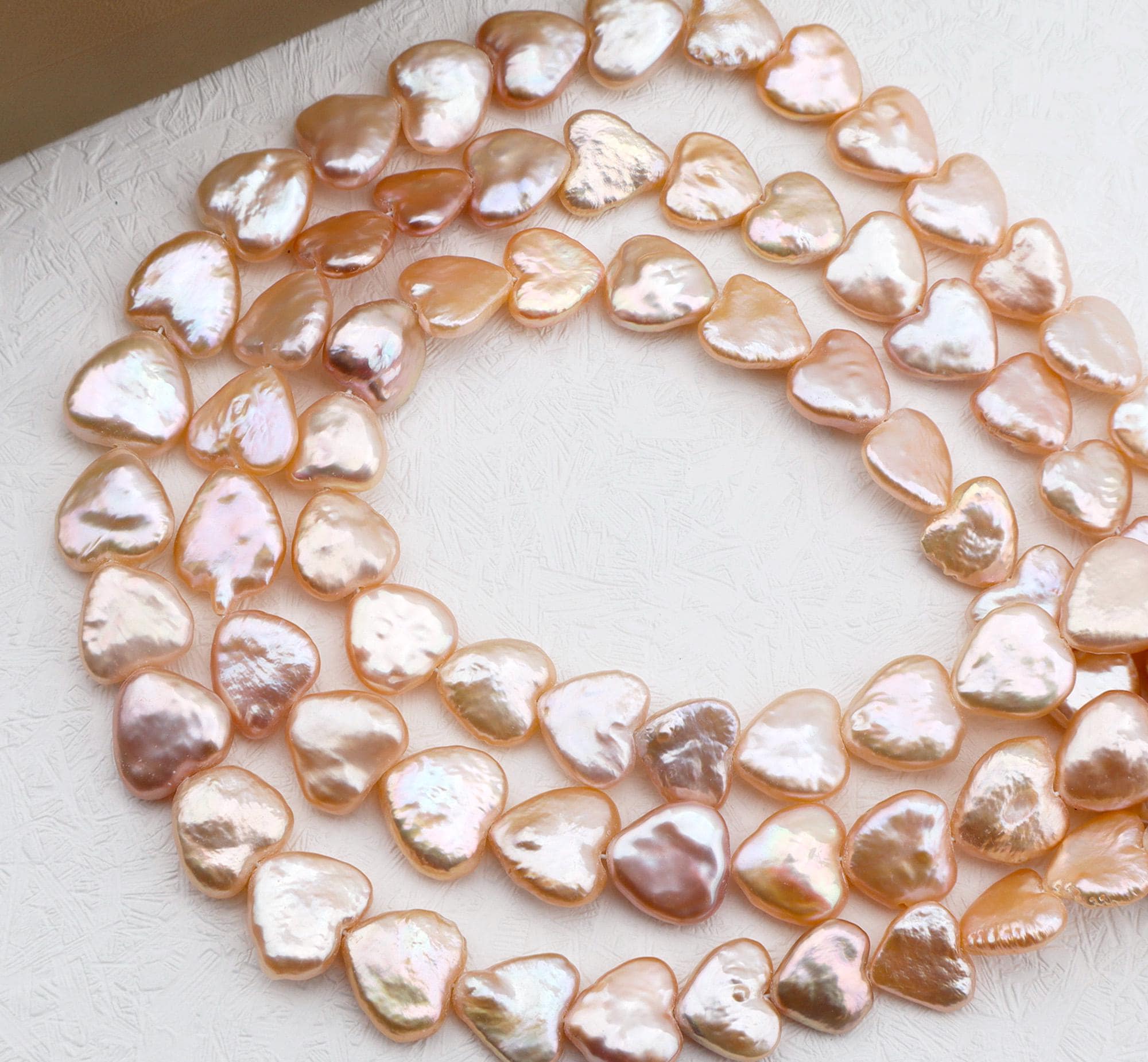 12x13mm Good Quality Natural Heart Shape Pink Freshwater Pearls, Loose Freshwater Cultured Pearls,genuine Lustrous Pearls-15.5inches-al002-1