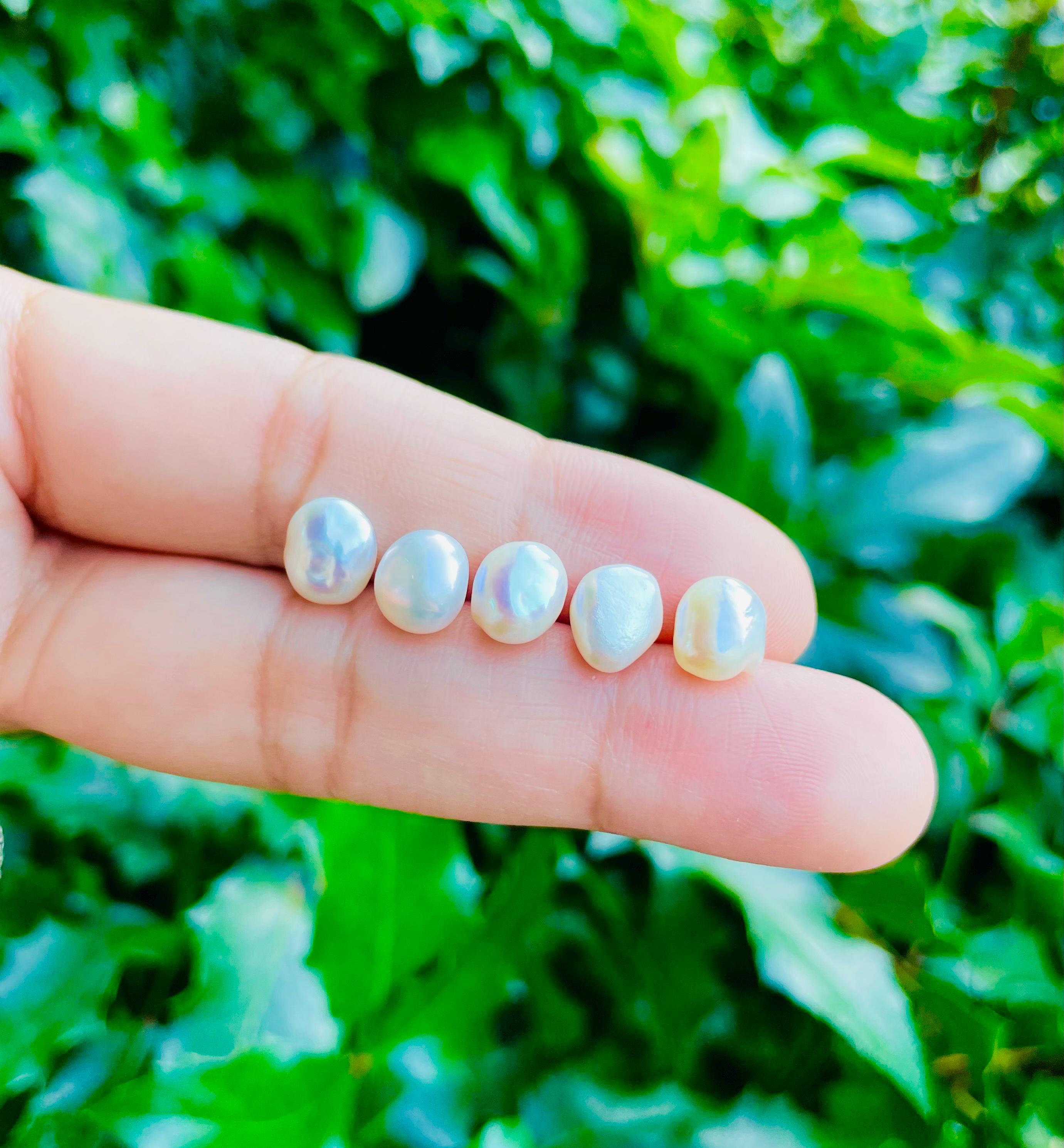 Pure White Keishi Pearl: 6-9mm Natural Freshwater Pearl Free Form Ovals Small For Jewelry Pure White Keishi Pearl: 6-9mm Natural Freshwater Pearl Free Form Ovals Small For Jewelry