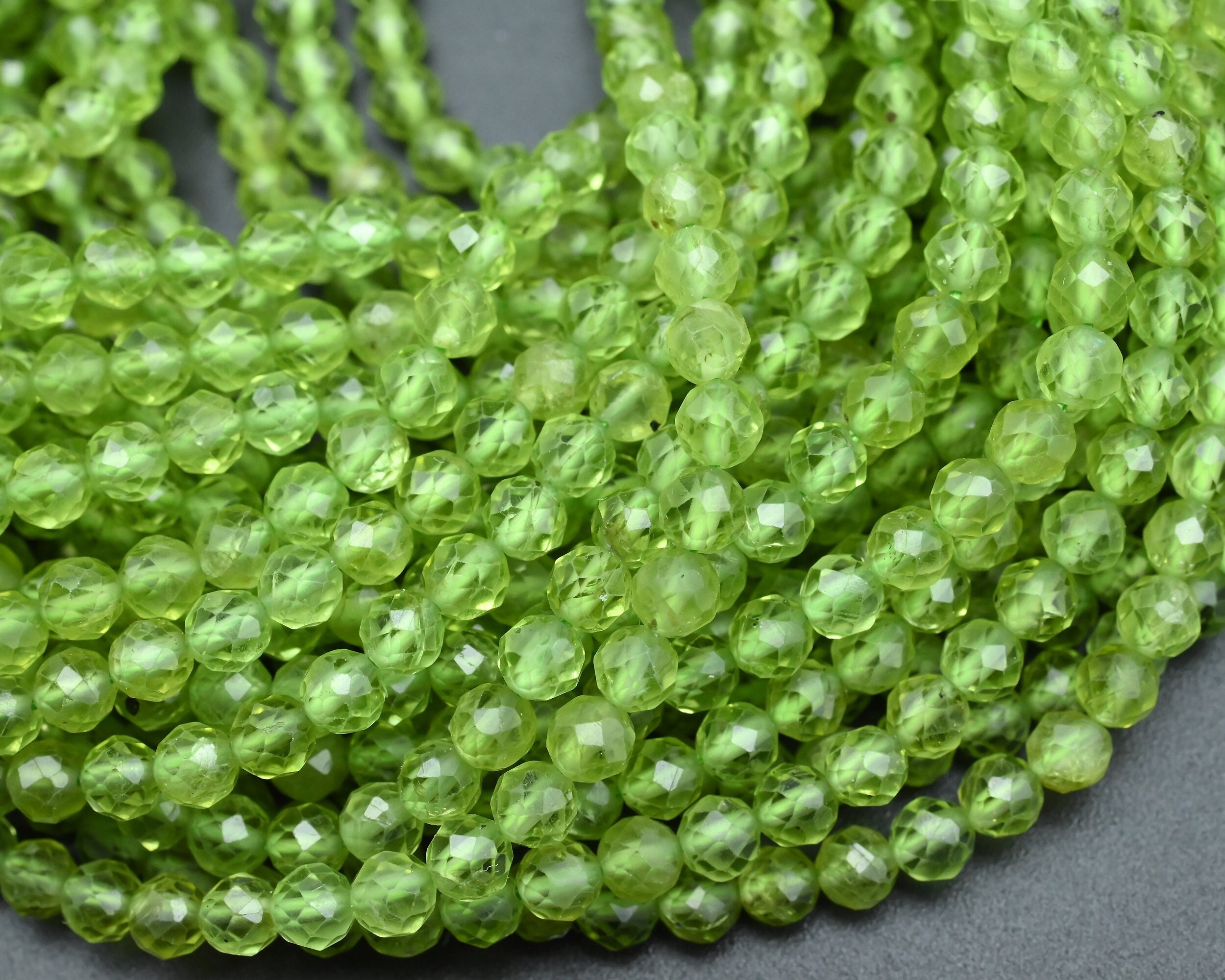 4mm Natural Green Peridot Faceted Round Beads,loose Faceted Beads,for Jewelry Diy Making Beads,bracelet Making Beads.wholesale Beads.