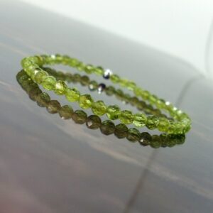 Dainty Peridot faceted Bracelet 4 mm + Sterling Silver Bead, Natural Gemstone Bracelet, Stretch Beaded Bracelet for Women Girl + Gift Bag Dainty Peridot faceted Bracelet 4 mm + Sterling Silver Bead, Natural Gemstone Bracelet, Stretch Beaded Bracelet for Women Girl + Gift Bag