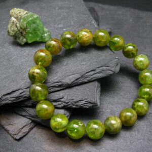 Peridot Genuine Bracelet ~ 7 Inches ~ 10mm Round Beads Peridot Genuine Bracelet ~ 7 Inches ~ 10mm Round Beads